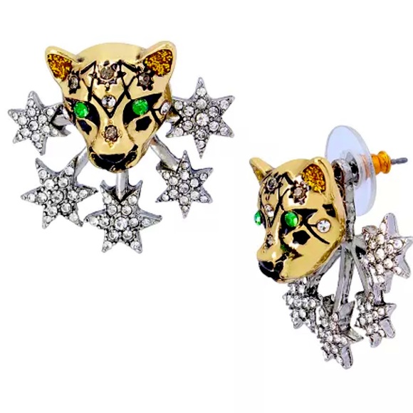 New Betsey Johnson multicolored HEAVENLY CREATURES front/back earrings - Picture 4 of 12